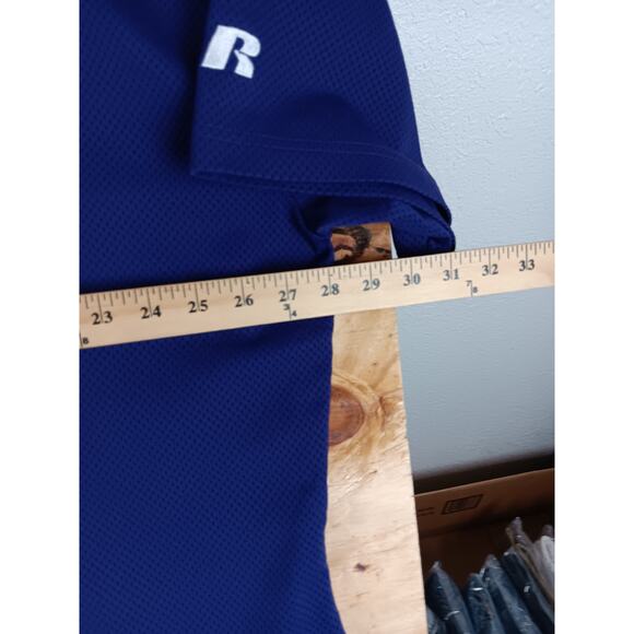 Russell Athletic Henley Jersey Shirt 3XL Purple Blank Nylon Sports Logo - Picture 10 of 12